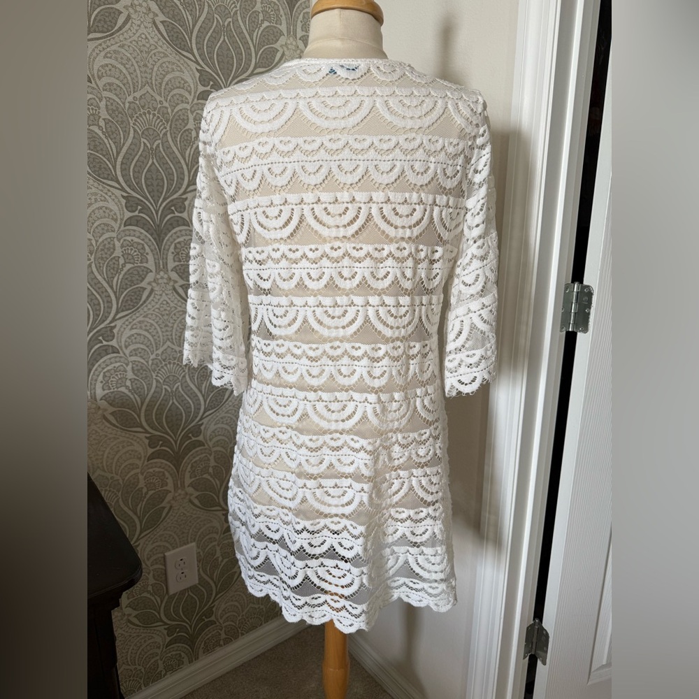 Blue Island Ivory Lace Beach Cover-Up - Picture 2 of 3